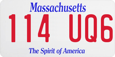 MA license plate 114UQ6