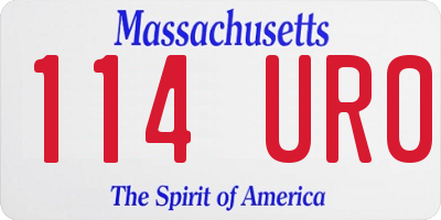 MA license plate 114UR0