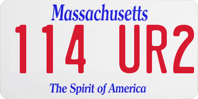 MA license plate 114UR2