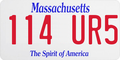 MA license plate 114UR5