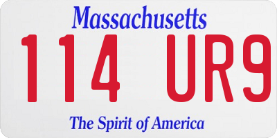 MA license plate 114UR9