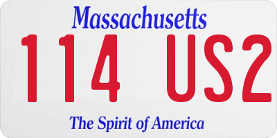 MA license plate 114US2