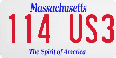 MA license plate 114US3
