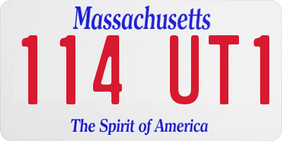 MA license plate 114UT1
