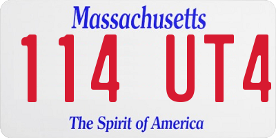 MA license plate 114UT4