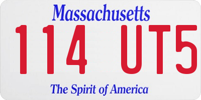MA license plate 114UT5