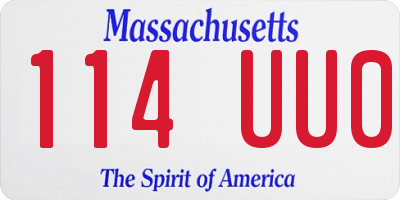 MA license plate 114UU0