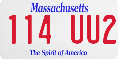MA license plate 114UU2