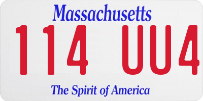 MA license plate 114UU4
