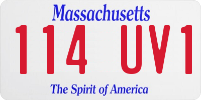 MA license plate 114UV1