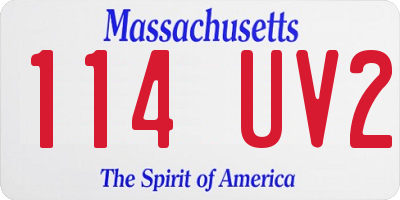 MA license plate 114UV2