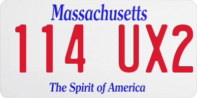 MA license plate 114UX2