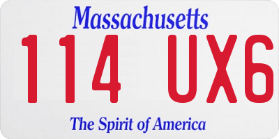 MA license plate 114UX6