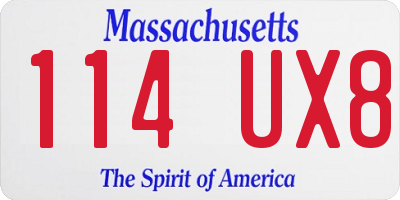 MA license plate 114UX8