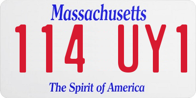 MA license plate 114UY1