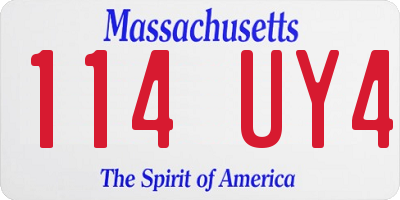 MA license plate 114UY4