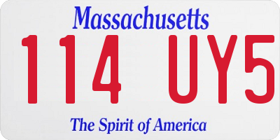 MA license plate 114UY5