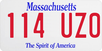 MA license plate 114UZ0