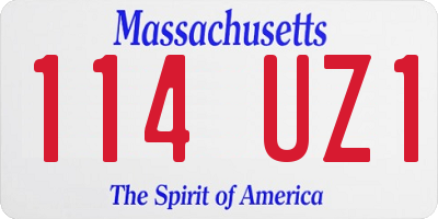 MA license plate 114UZ1