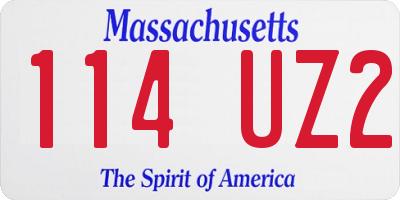 MA license plate 114UZ2