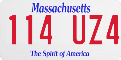 MA license plate 114UZ4