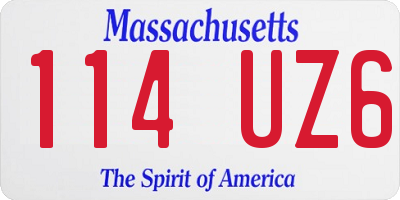 MA license plate 114UZ6