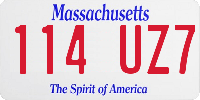 MA license plate 114UZ7
