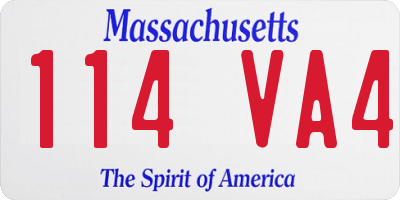MA license plate 114VA4
