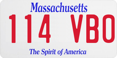 MA license plate 114VB0