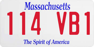 MA license plate 114VB1