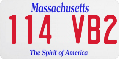 MA license plate 114VB2