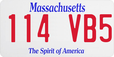 MA license plate 114VB5