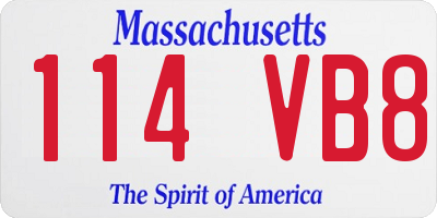 MA license plate 114VB8