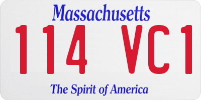 MA license plate 114VC1