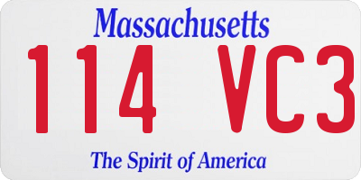 MA license plate 114VC3