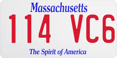 MA license plate 114VC6