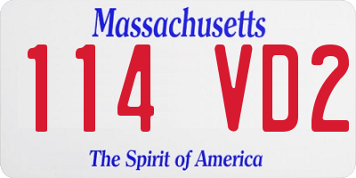 MA license plate 114VD2