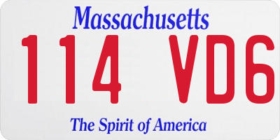 MA license plate 114VD6