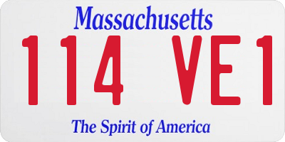 MA license plate 114VE1