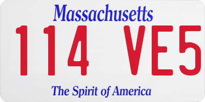 MA license plate 114VE5