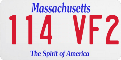 MA license plate 114VF2