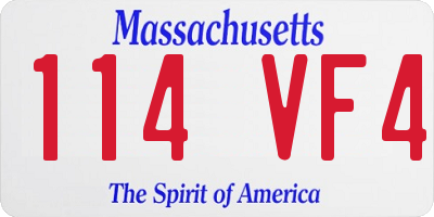 MA license plate 114VF4