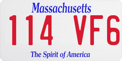 MA license plate 114VF6