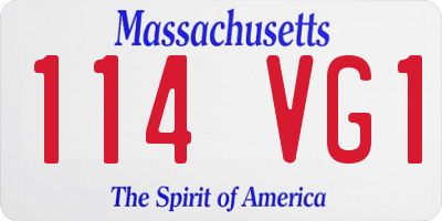 MA license plate 114VG1