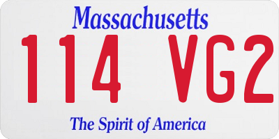 MA license plate 114VG2