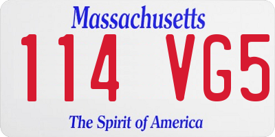 MA license plate 114VG5