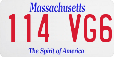 MA license plate 114VG6