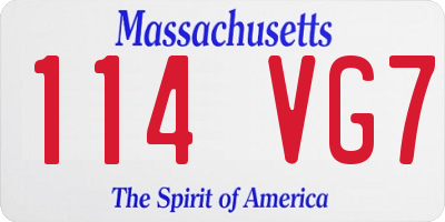 MA license plate 114VG7