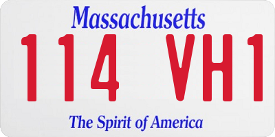 MA license plate 114VH1