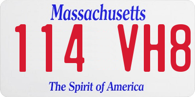 MA license plate 114VH8